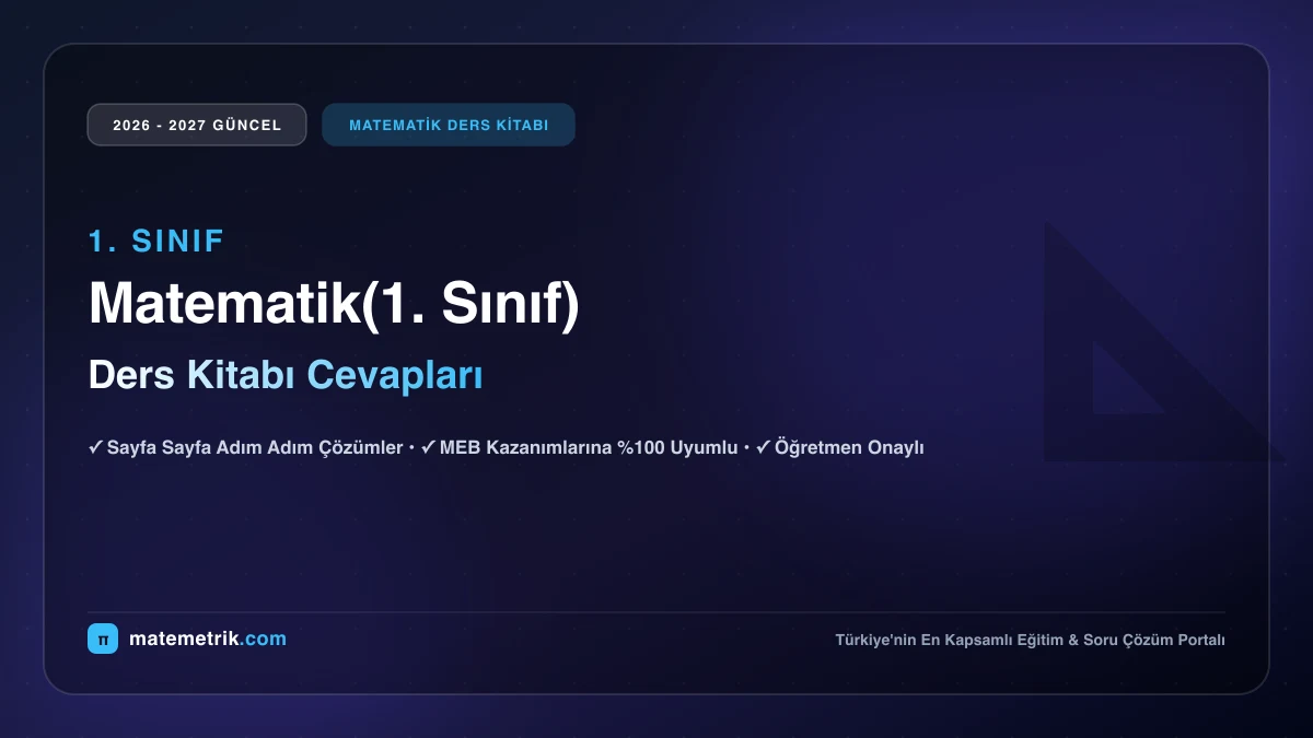 2026-2027 MEB Matematik Ders Kitabı Cevapları (1. Sınıf)