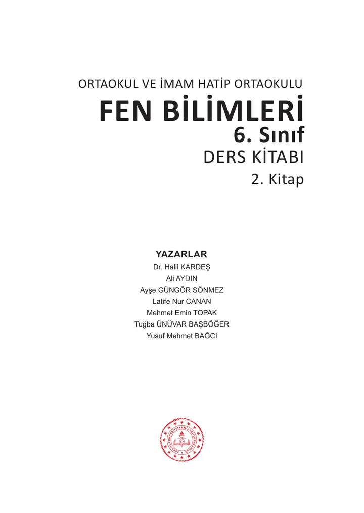 2026-2027 MEB Fen Bilimleri Ders Kitabı Cevapları (6. Sınıf 2. Kitap)