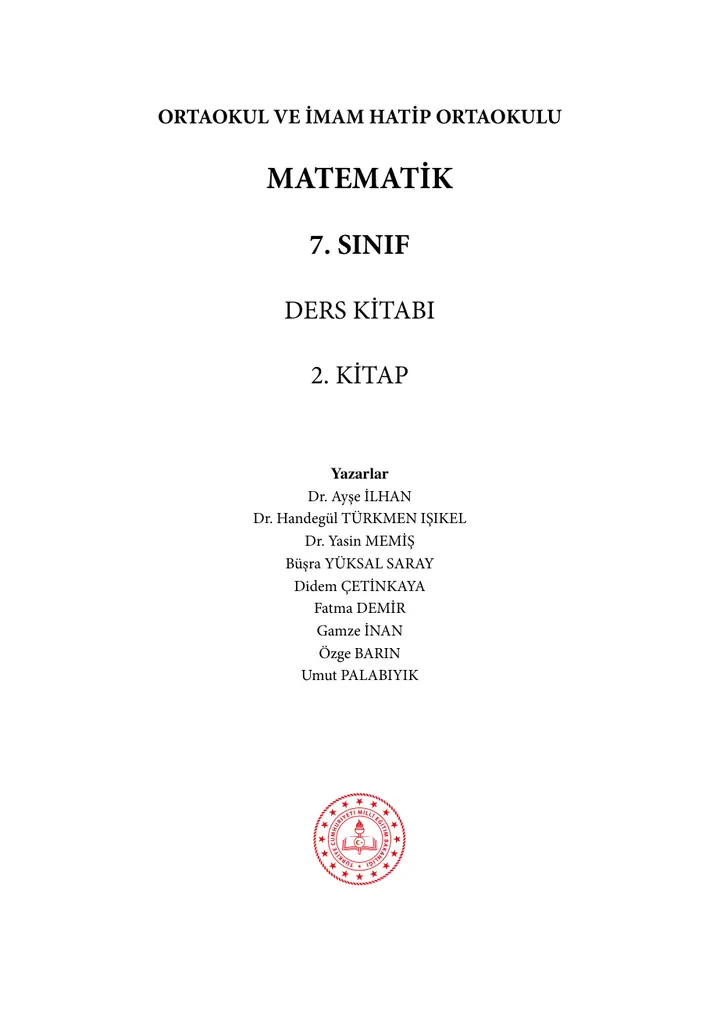 2026-2027 MEB Matematik Ders Kitabı Cevapları (7. Sınıf 2. Kitap)