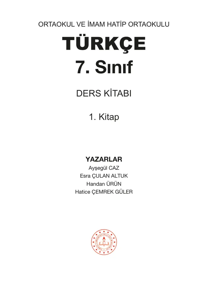 2026-2027 MEB Türkçe Ders Kitabı Cevapları (7. Sınıf 1. Kitap)