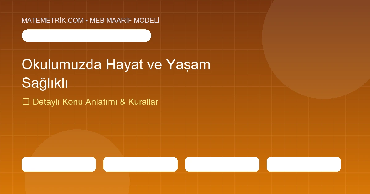 1. Sınıf Hayat Bilgisi Okulumuzda Hayat ve Sağlıklı Yaşam Konu Anlatımı, 20 Soruluk Test ve MEB Çözümleri