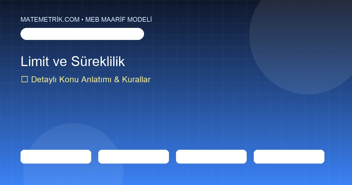 12. Sınıf Matematik Limit ve Süreklilik Konu Anlatımı, 20 Soruluk Test ve MEB Çözümleri