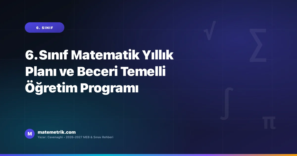 6. Sınıf Matematik Yıllık Planı ve Beceri Temelli Öğretim Programı