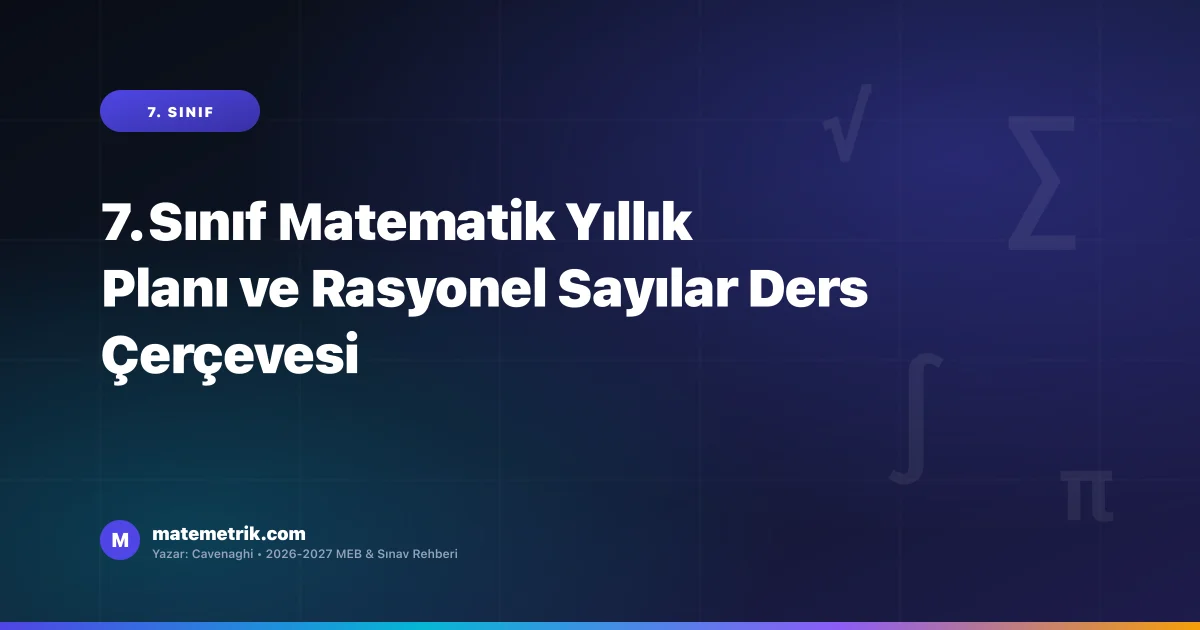 7. Sınıf Matematik Yıllık Planı ve Rasyonel Sayılar Ders Çerçevesi