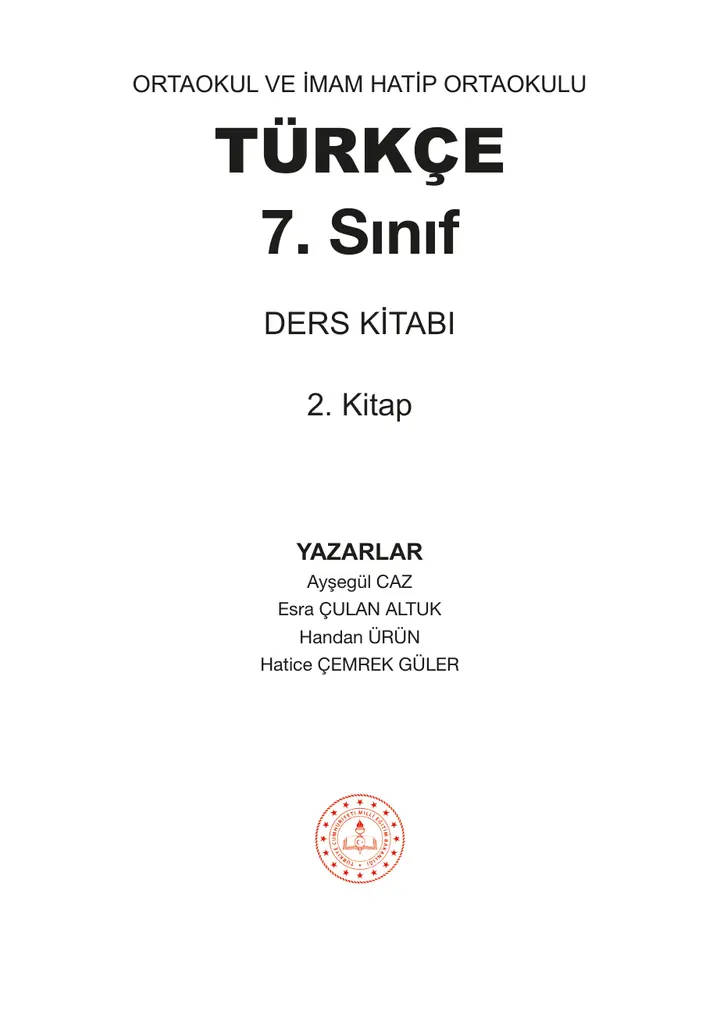 2026-2027 MEB Türkçe Ders Kitabı Cevapları (7. Sınıf 2. Kitap)