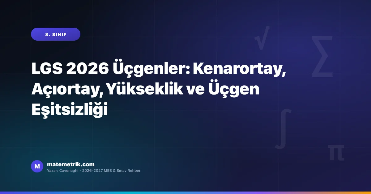 LGS 2026 Üçgenler: Kenarortay, Açıortay, Yükseklik ve Üçgen Eşitsizliği