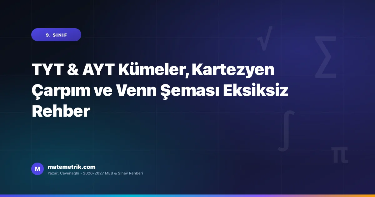 TYT & AYT Kümeler, Kartezyen Çarpım ve Venn Şeması Eksiksiz Rehber